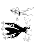A coloring page of mega mindy
